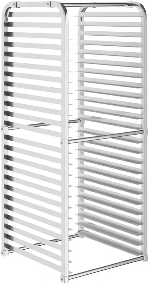24 Pan Aluminum Commercial Baking Rack – Heavy Duty Bun Pan Sheet Rack for Restaurant Kitchens NSF