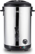 Drink Dispenser Beverage Dispenser Commercial Hot Water Urn Dispenser with Temperature Control for Coffee, Double Wall Stainless Steel Coffee Urn Thermo-Pot Boiler & Warmer