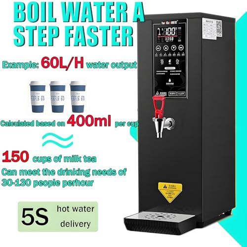 Professional Electric Hot Water Dispenser with LCD Touchscreen, Adjustable 86-212℉ Temperature - Instant Hot Water Machine for Restaurants, Cafes & Offices - Black