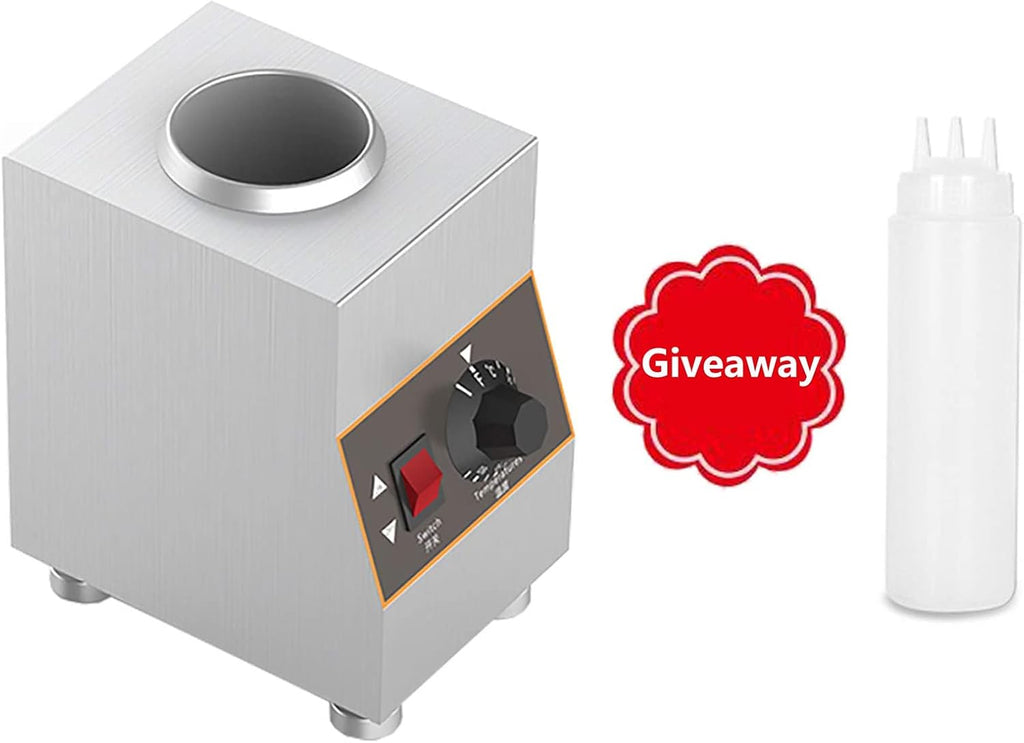 Electric Cheese Sauce Warmer Hot Fudge Warmer Dispenser Nacho Cheese Dispenser Jam Heat Preservation Machine with 650ml Bottle, 30-85℃ Adjustable (1grid)