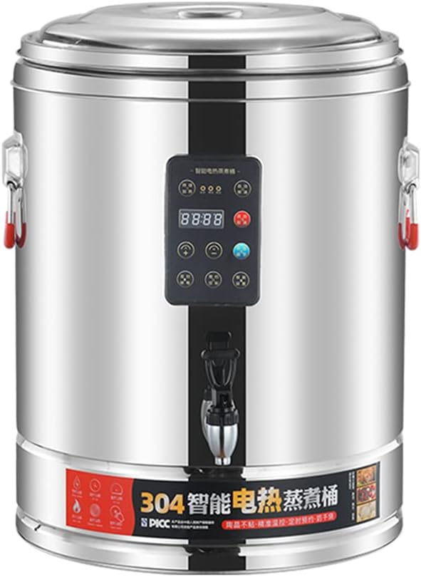 Stainless Steel Boiling Bucket, Hot Water Dispenser Electric Instant Coffee for Buffets Parties with Tap Adjustable Temperature Boiling Bucket,A,40L