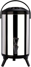 8 L Insulated Drink Dispenser Hot Water Dispenser 2.11 Gallon Stainless Steel Beverage Dispenser Coffee Urns Hot and Cold Drink Dispenser with Pump Spigot for Party Tea, Milk, Water