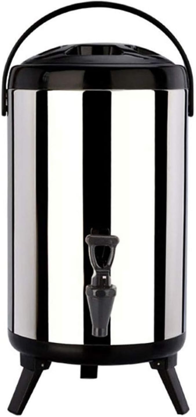 8 L Insulated Drink Dispenser Hot Water Dispenser 2.11 Gallon Stainless Steel Beverage Dispenser Coffee Urns Hot and Cold Drink Dispenser with Pump Spigot for Party Tea, Milk, Water