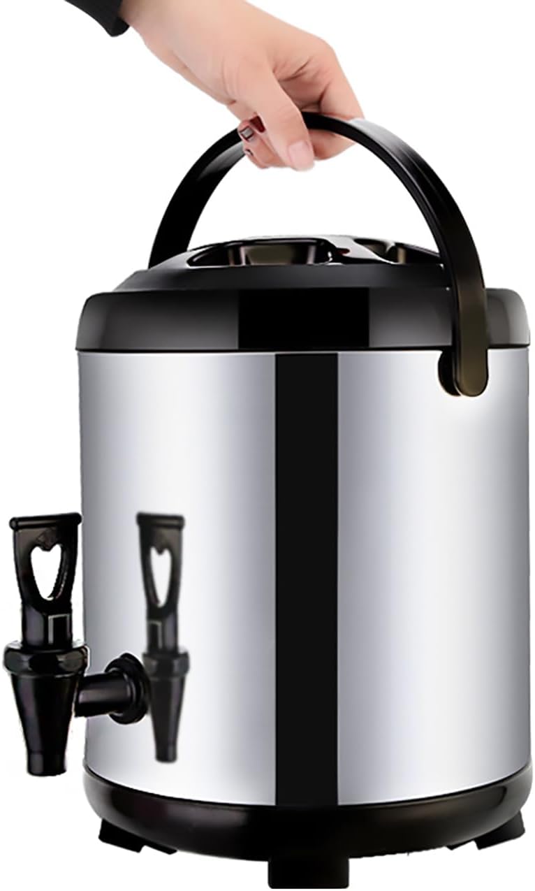 16L Hot Water Dispenser - Stainless Steel Catering Urn with Faucet, Insulated Beverage Bucket for Events and Parties, Perfect for Milk Tea and More