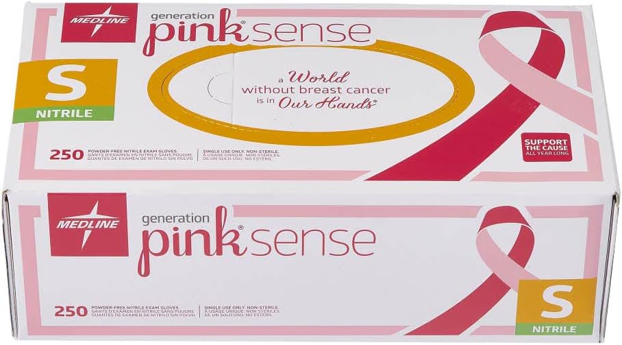Medline Generation Pink Sense Exam Gloves, Powder Free, Nitrile