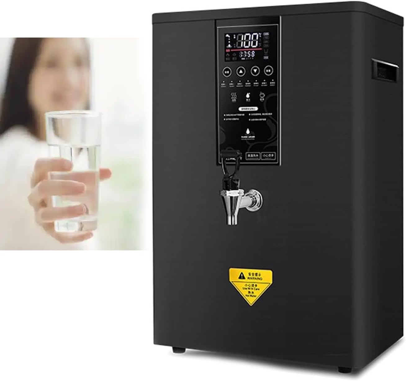 Electric Water Dispenser,Wall-Mounted Hot Water Dispenser,Instant Water Boiler Lectric Kettles,Fast Boiling Water, temperature control,with Spout,for Coffee Home Office,Black-60L
