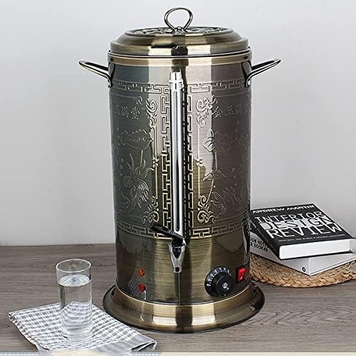 Hot Water Boiler Dispenser Tea Urn, Catering Boiler with Water Gauge & Automatic Temperature Control, for Brewing Commercial Office Home Party,Bronze,16.5L