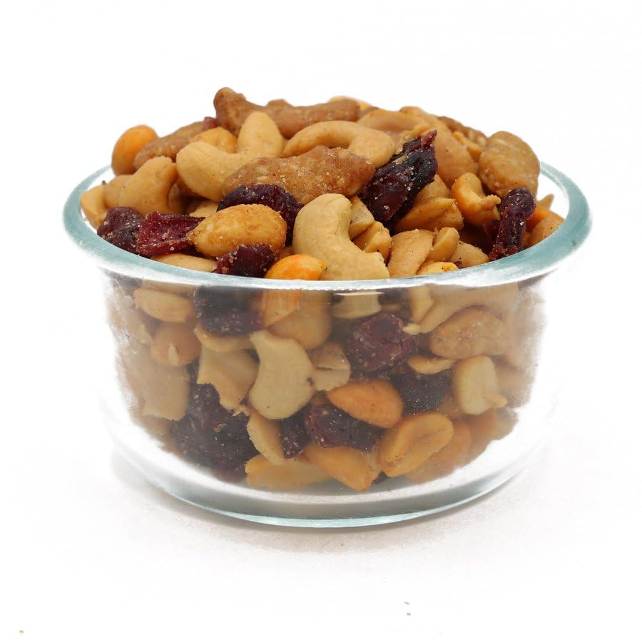C.J. Dannemiller Mixed Nuts, Sweet & Spicy Mix, Bulk 25 Pound Box, Includes Cashews, Craisins, Pepper Nuts, Honey Roasted Peanuts, Sesame Sticks