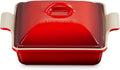 Le Creuset Stoneware Heritage Shallow Square Casserole, 2qt. (9'), Cerise