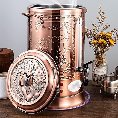 Hot Water Boiler Dispenser Tea Urn, Catering Boiler with Water Gauge & Automatic Temperature Control, for Brewing Commercial Office Home Party,Bronze,16.5L