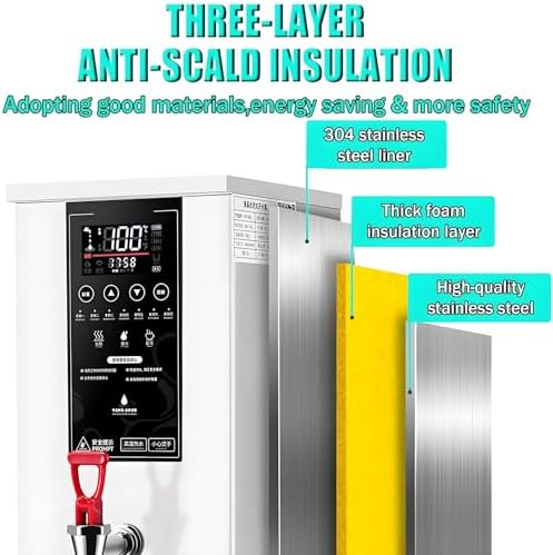 Professional Electric Hot Water Dispenser with LCD Touchscreen - Instant Adjustable Temperature 86-212℉ - Ideal for Restaurants, Cafes, Offices - Black Commercial Water Machine