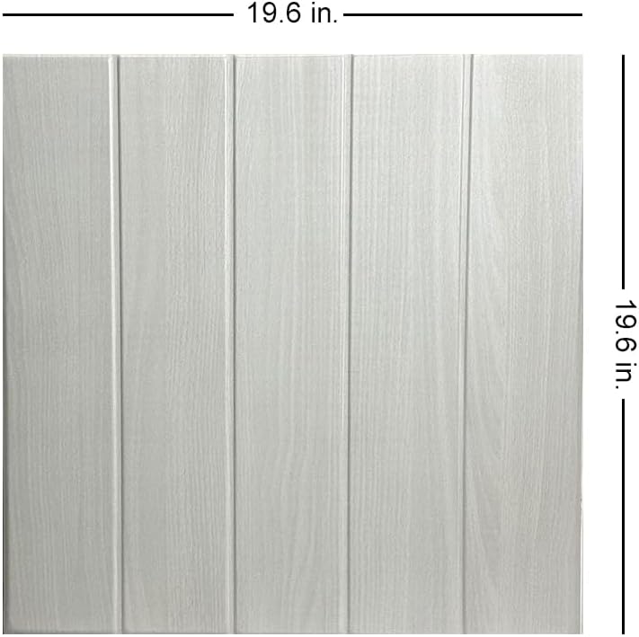 À LA MAISON CEILINGS R104 Bead Board Foam Glue-up Ceiling Tile (256 sq. ft./Case), Pack of 96, Washed Oak