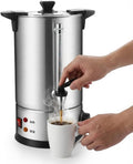 100 Cup Hot Water Urn, 15 L/3.96 gal Commercial Electric Water Boiler and Warmer, Stainless Steel Instant Hot Water Dispenser with Adjustable Temp for Office & Catering,10L/2.64gal,A