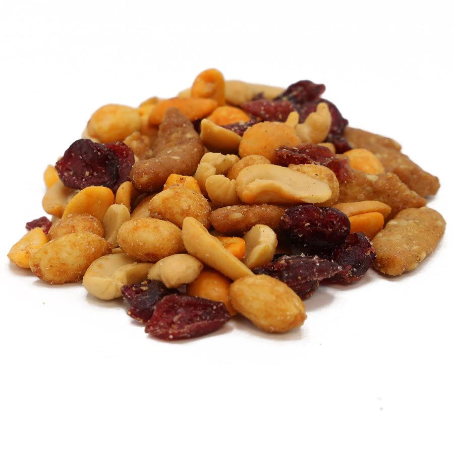 C.J. Dannemiller Mixed Nuts, Sweet & Spicy Mix, Bulk 25 Pound Box, Includes Cashews, Craisins, Pepper Nuts, Honey Roasted Peanuts, Sesame Sticks