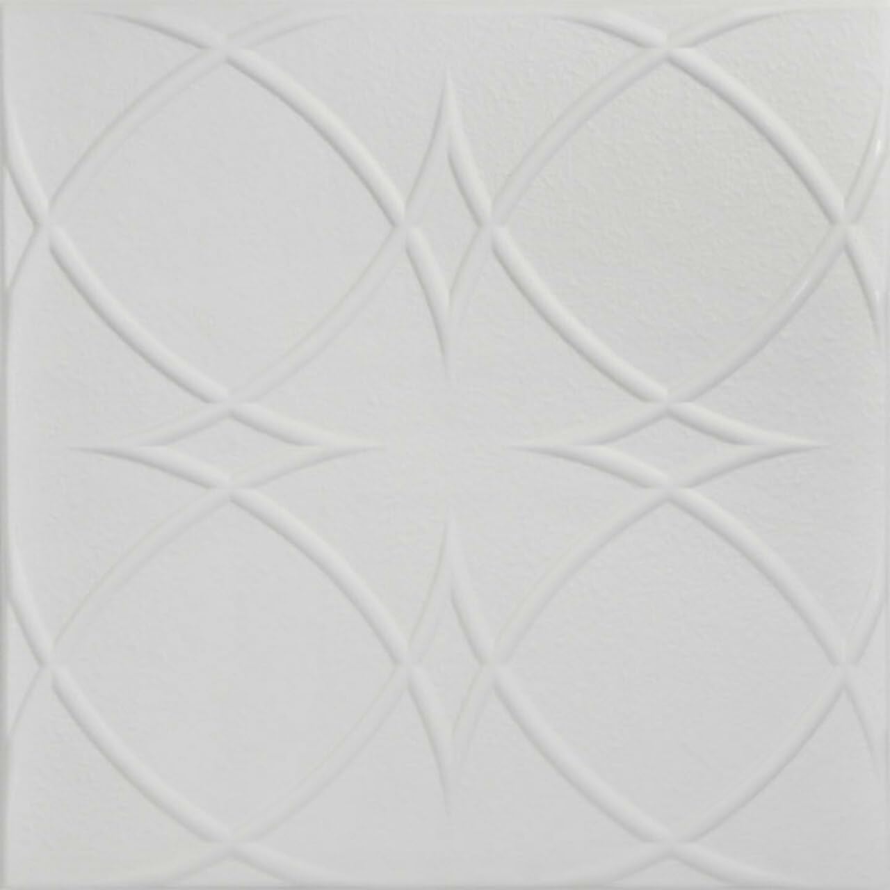 À LA MAISON CEILINGS R82 Circles and Stars Foam Glue-up Ceiling Tile (128 sq. ft./Case), Pack of 48, Dove White