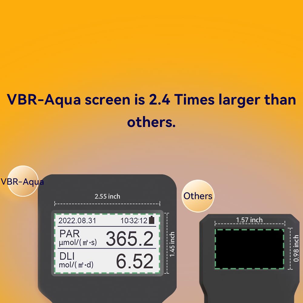 VBR-Aqua IP68 PAR Meter for Aquarium,Reef.R,G,B PAR Seperately.with a 3FT Telescopic Rod