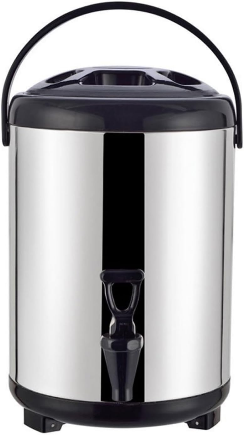 8 L Insulated Drink Dispenser Hot Water Dispenser 2.11 Gallon Stainless Steel Beverage Dispenser Coffee Urns Hot and Cold Drink Dispenser with Pump Spigot for Party Tea, Milk, Water