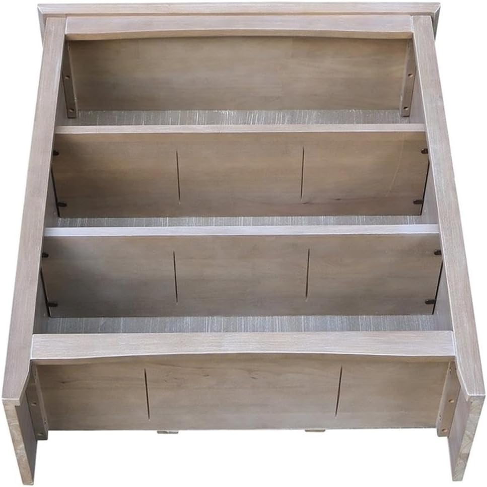 IC International Concepts, Shaker Solid Wood Bookcase, 2 Adjustable Shelves, Solid Real Wood, Sturdy Parawood, Spacious Dimensions 36'H x 28.85'W x 9.84'D, 40 LBS/ Shelf Capacity, Washed Gray Taupe