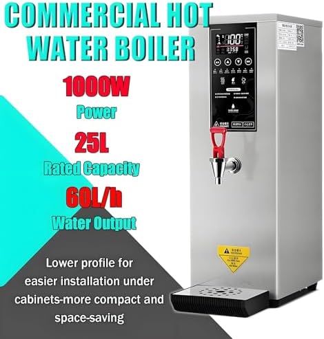 Professional Electric Hot Water Dispenser with LCD Touchscreen - Instant Adjustable Temperature 86-212℉ - Ideal for Restaurants, Cafes, Offices - Black Commercial Hot Water Machine