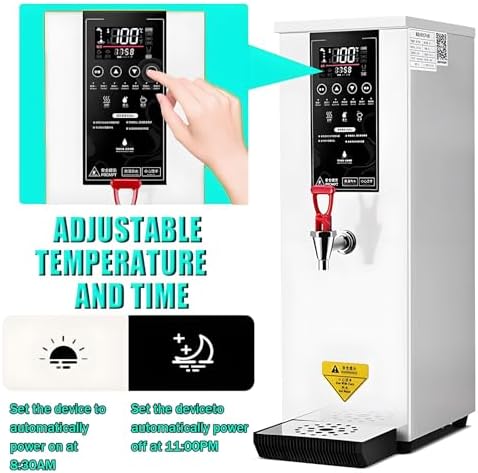 Professional Electric Hot Water Dispenser with LCD Touchscreen - Instant Adjustable Temperature 86-212℉ - Ideal for Restaurants, Cafes, Offices - Black Commercial Water Machine