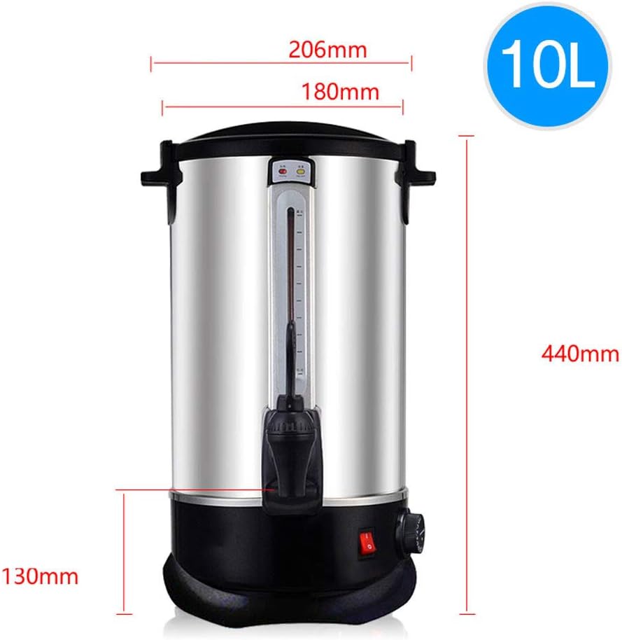 Commercial Electric Hot Water Boiler and Warmer, Stainless Steel Insulated Barrel Double Walled Beverage Dispenser with Spigot (10L)