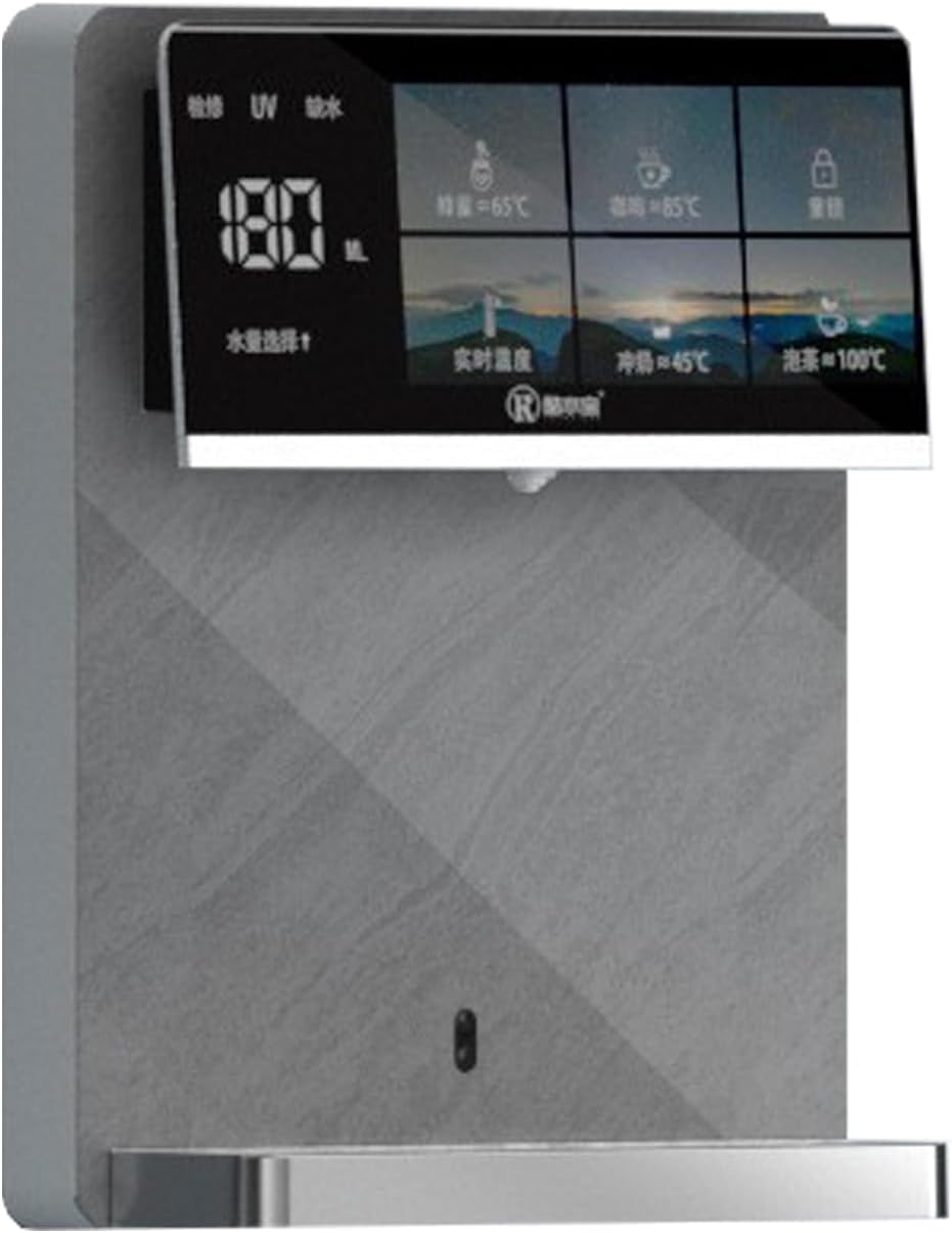 Wall-Mounted Hot Water Dispenser, Instant Water Boiler Lectric Kettles, Touch Screen, with Child Lock, 5 Levels Temperature Control+ 4rd Level Water Volume Control, for Office,A