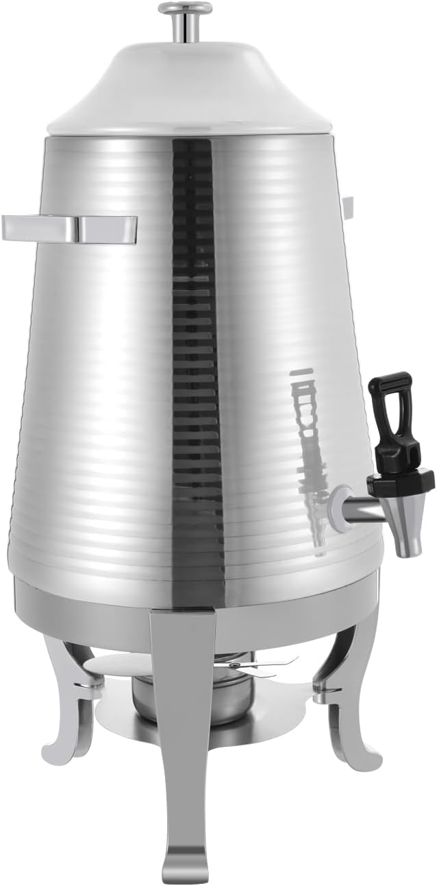 13L Stainless Steel Beverage Dispenser with Stand, Dual Heating Hot Drink Dispenser with Temperature Control, Electric & Heating Juice Container for Hot or Cold Drinks, Buffet, or Catering Use