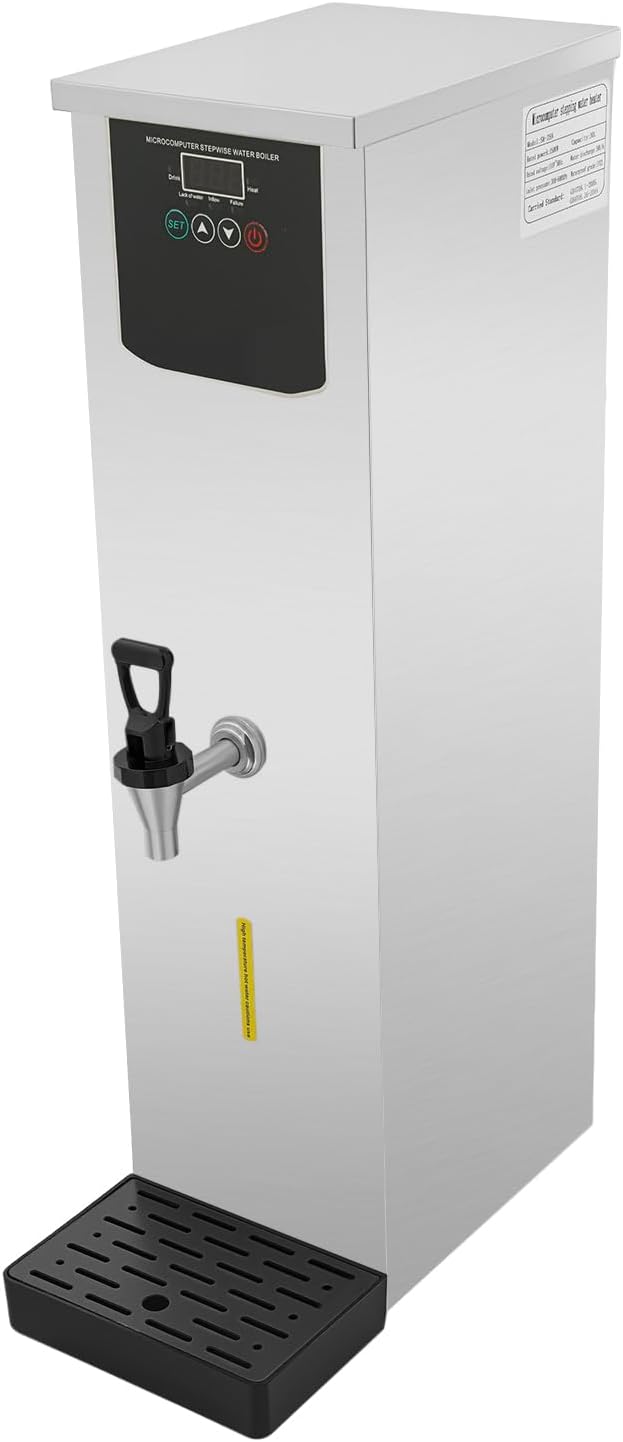 DYNAMI Electric Water Boiler and Dispenser,3000W 30L/7.9Gal Commercial Hot Water Dispenser,304 Stainless Steel Liner,LED Display,Automatic Heating 86-206.6 ℉W/Timer,for Tea Coffee Restaurant Office