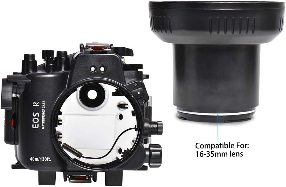 Seafrogs 40m/130ft Underwater Housing Waterproof Case for Canon EOS R, Compatible with 24-105mm Lens, for Underwater Photography or Videography