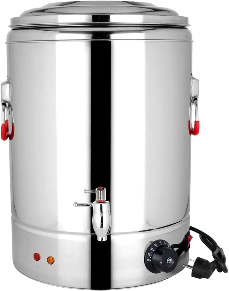 Stainless Steel Catering Urn Dispenser, Commercial Electric Hot Water Boiler, Water Dispenser, for Hotels, Buffets And Catered Events/Transparent,49L