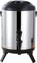 Drink Dispenser Thermal Beverage Dispenser with Tap and Stand, 304 Stainless Steel Urn for Hot Water Coffee Milk Tea, Double Insulation Container Keep The Temperature for 6-8 Hours for Parties