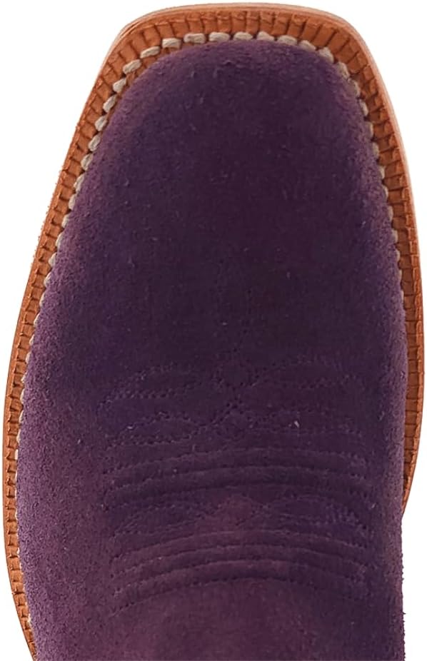 R. Watson Boots Womens Roughout Narrow Square Toe Cowboy Heel Leather Boot