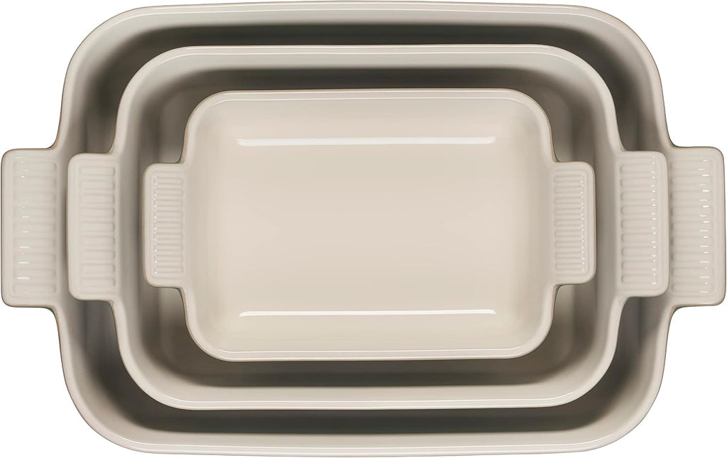 Le Creuset Stoneware Heritage 3-Piece Rectangular Baking Dish Set, Artichaut