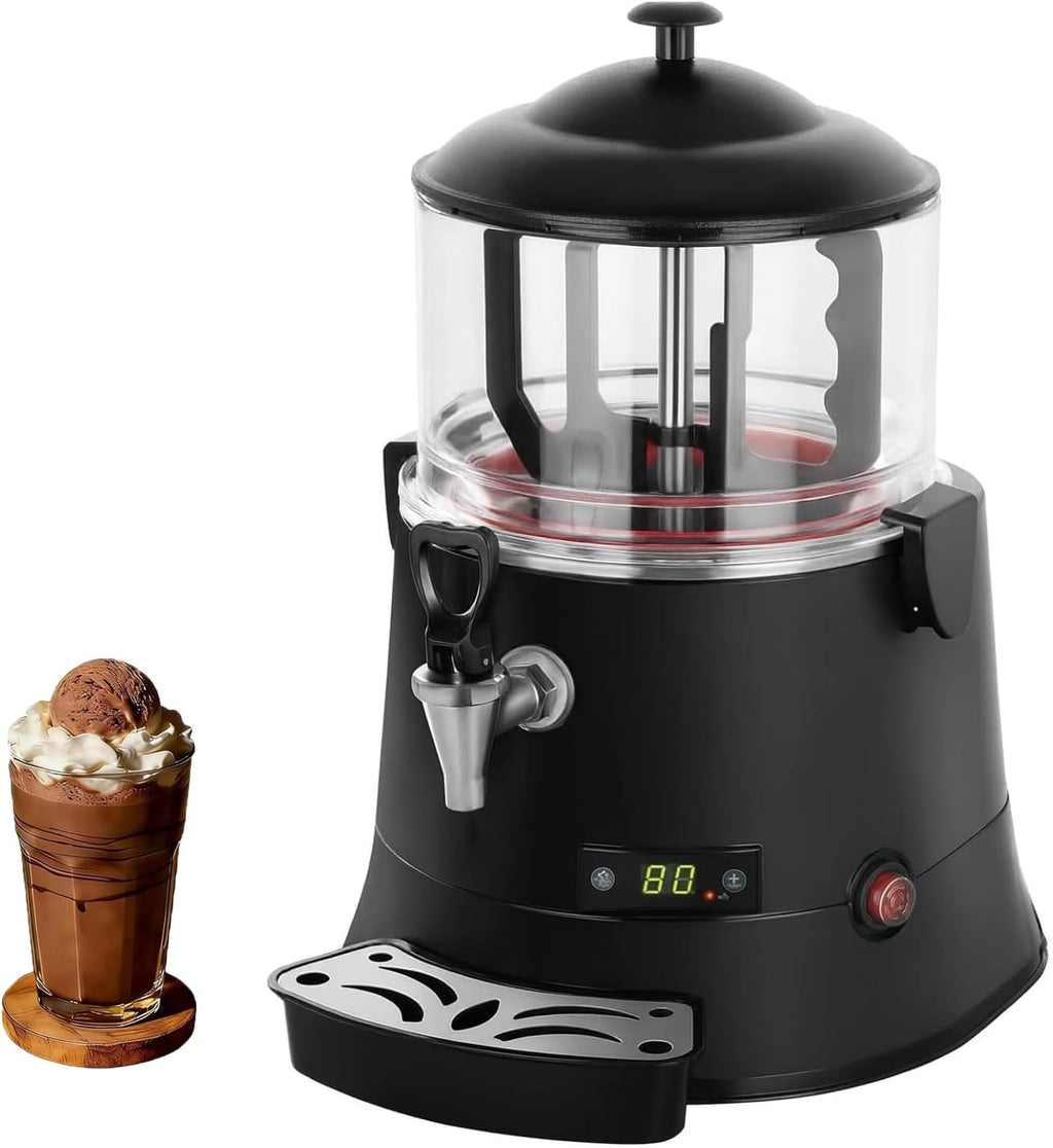 Commercial Hot Chocolate Machine & Beverage Dispenser, 5L/10L Electric Warmer for Coffee, Hot Chocolate, Milk Tea, 600W Chocolate Dispenser Warmer for Cafes & Restaurants,5L