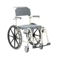 Medline Shower Commode Wheelchair, Rolling Portable Toilet with Bucket, for Disabled Injured and Elderly, 275-lb Capacity