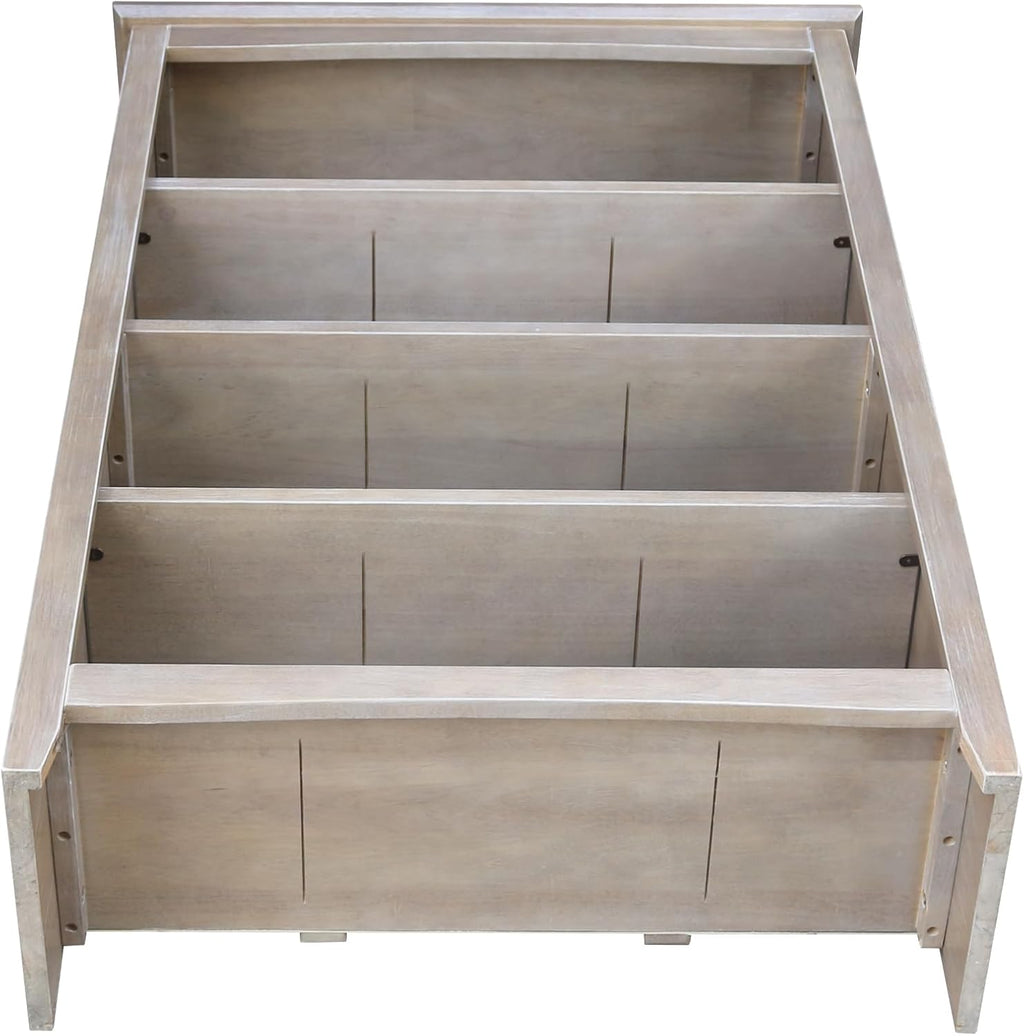 Shaker Solid Wood Bookcase, 48' High, Washed Gray Taupe