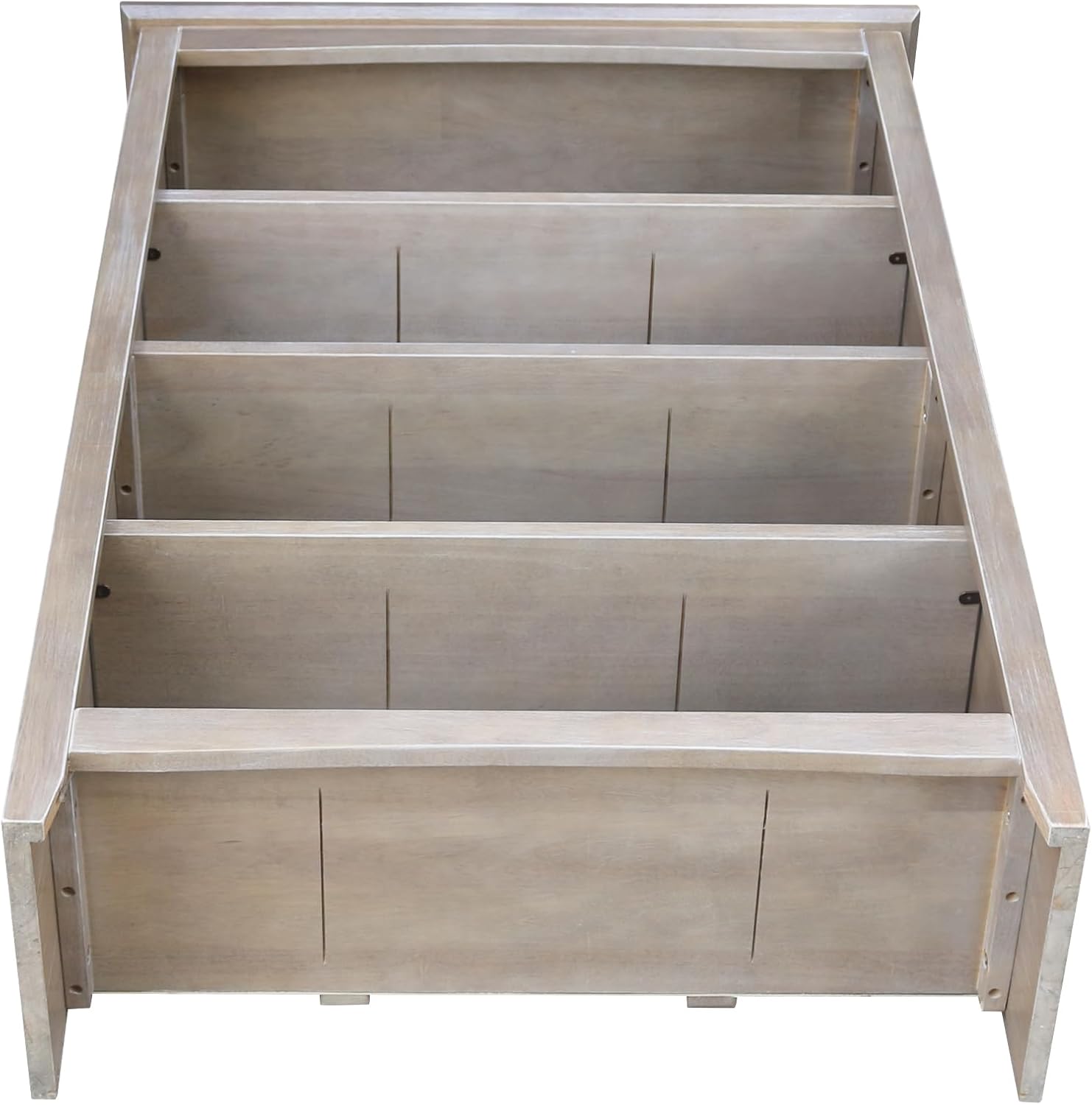 Shaker Solid Wood Bookcase, 48' High, Washed Gray Taupe