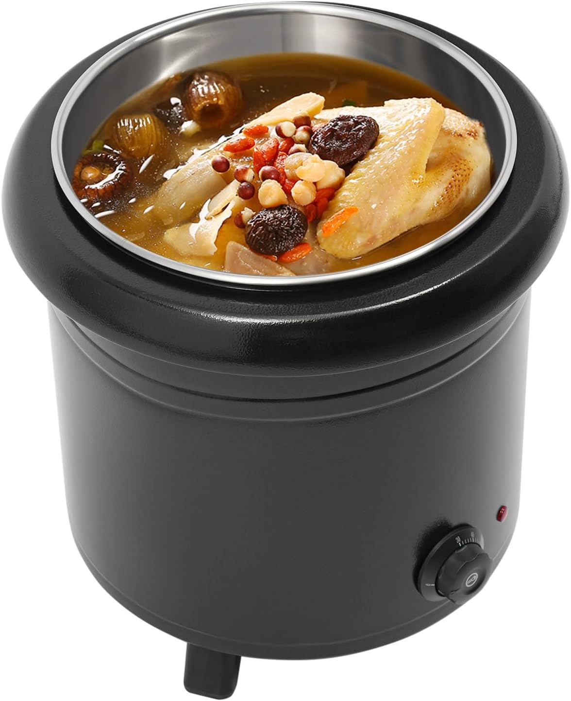 Soup Warmer, 13.8Qt Commercial Soup Warmer Temperature Control, 400W Electric Soup Kettle with Lid Detachable Stainless Steel Insert Pot for Restaurant and Big Family, Party, Black