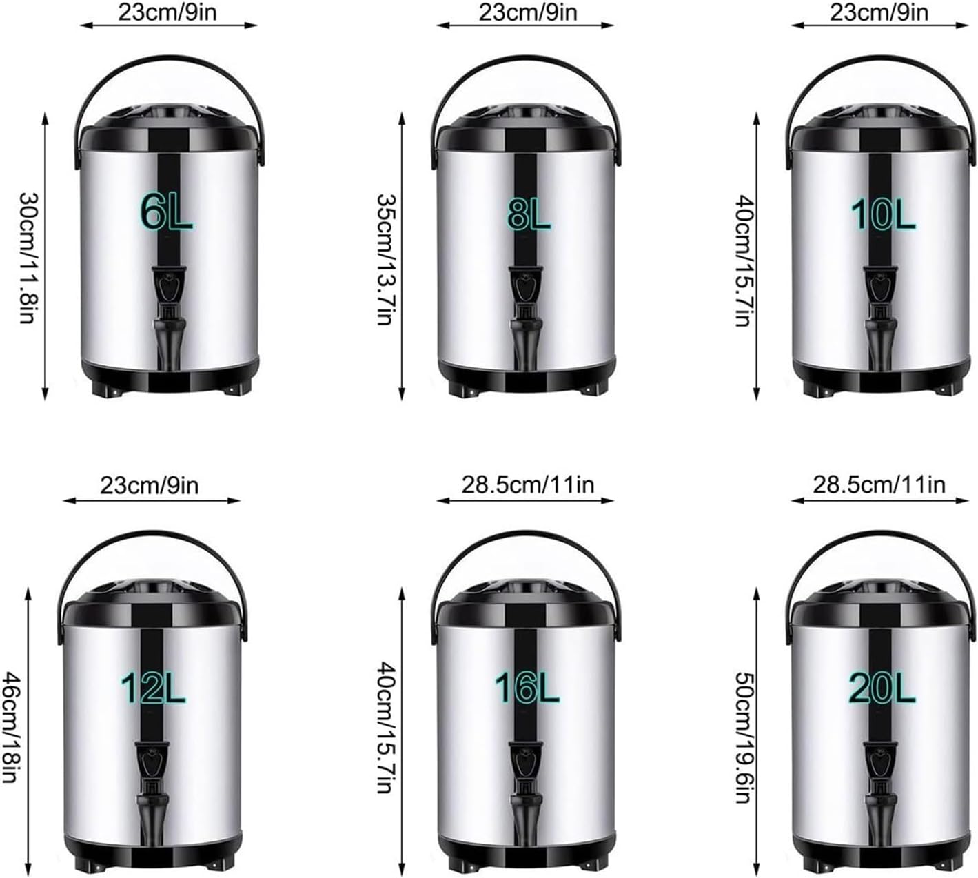 20l Stainless Steel Catering Urn, Insulated Hot Water Dispenser with Faucet, Ideal for Beverage and Milk Tea, Perfect for Events and Parties 20L