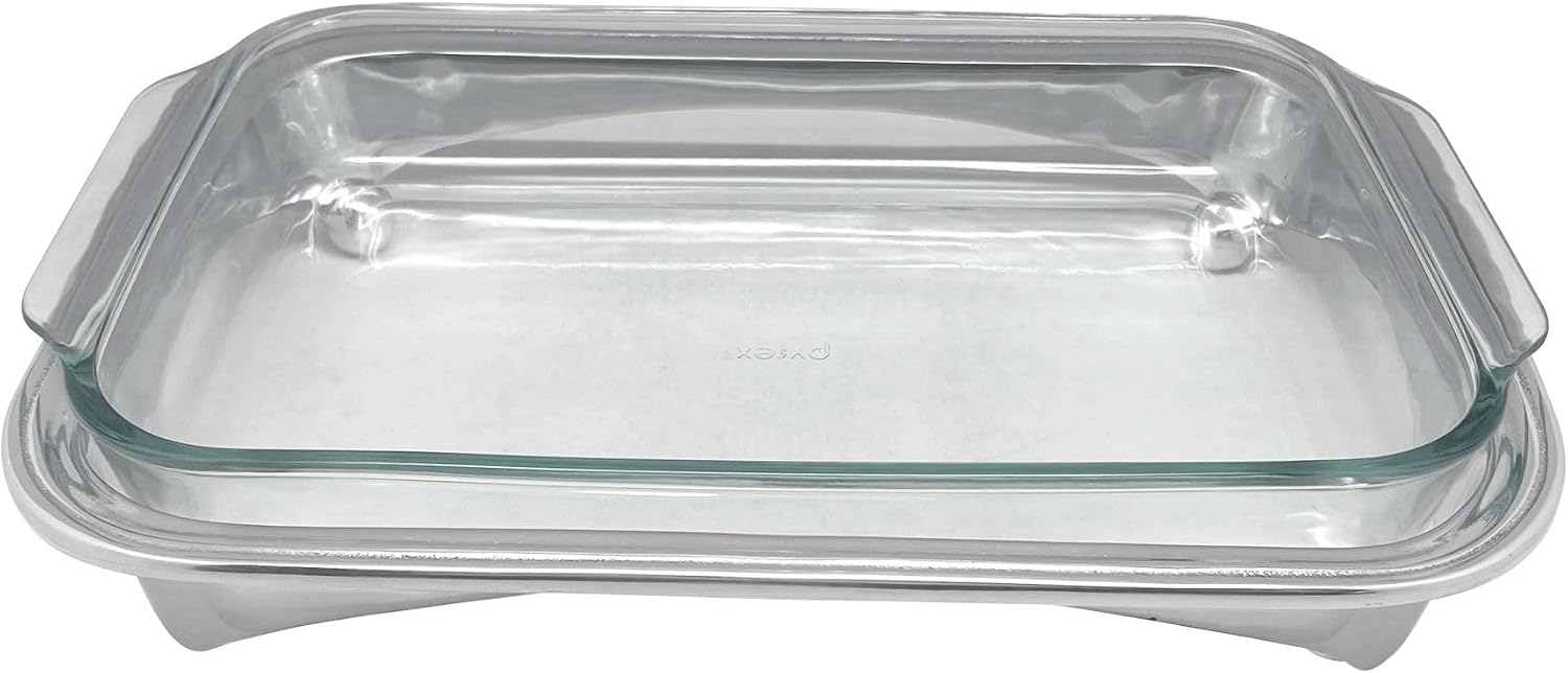 MARIPOSA SIGNATURE OBLONG CASSEROLE CADDY | SILVER | BRILLANTE | TABLEWARE | CASSEROLE CADDIES | RECYCLED SANDCAST ALUMINUM | HANDMADE IN MEXICO