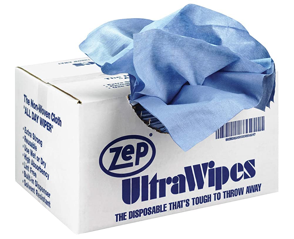 Zep MVP Waterless Hand Cleaner Ultra Wipes Shop Towels - 1 Gal (Case of 4) - 323024 - Quickly Removes Grease & Grime from Your Hands without Water