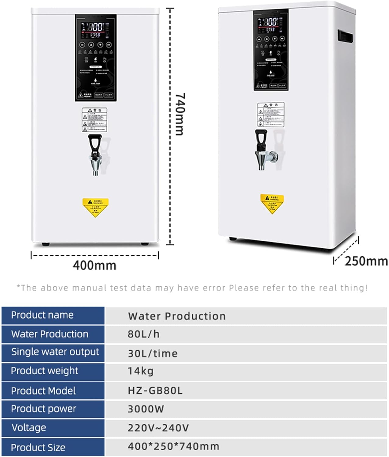 Commercial Hot Water Dispenser Full-Automatic near-boiling water With spout Step-Heating Water Heaters Instant With LCD Display For Coffee Shop Office,80L