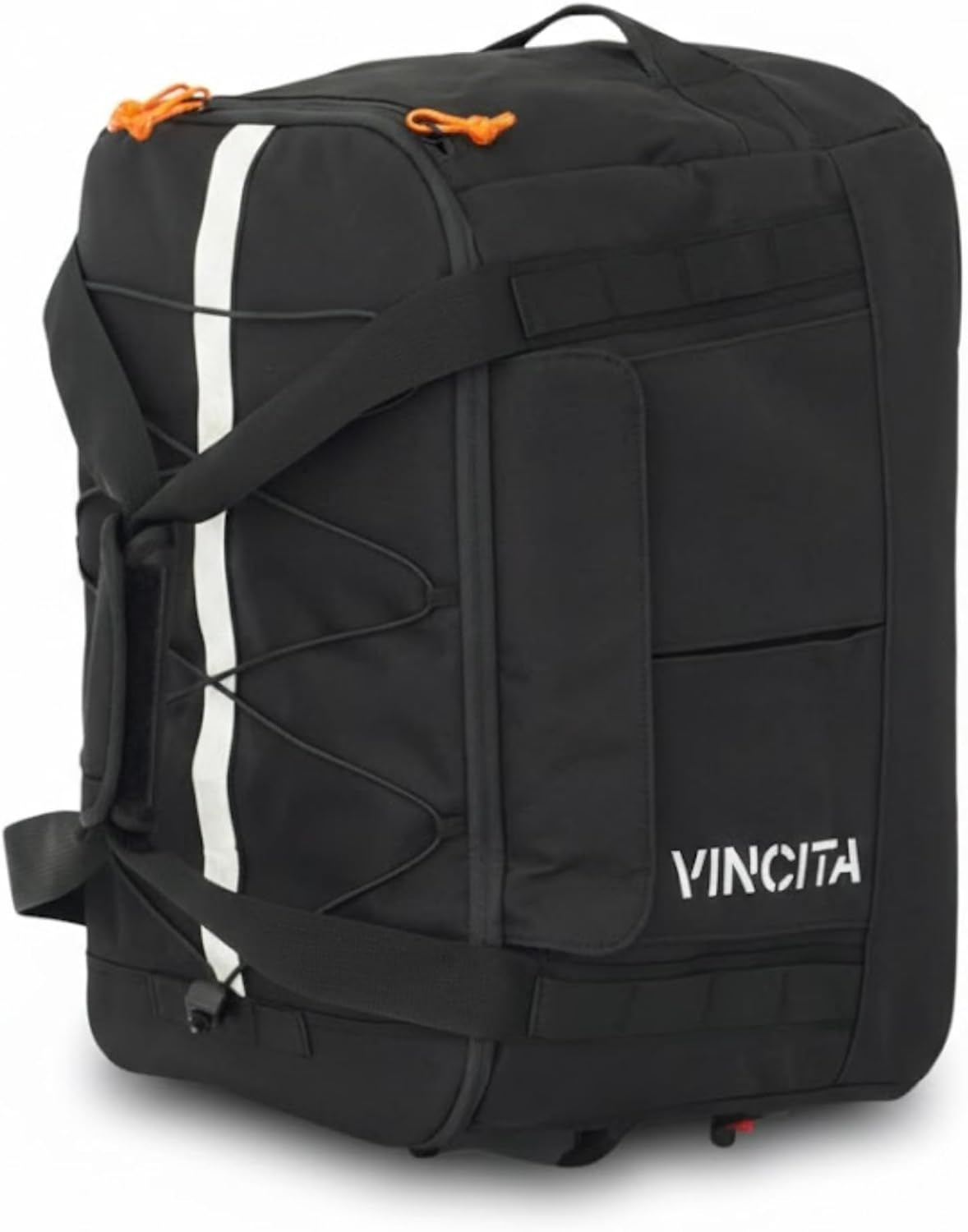 Vincita Voyage B.D.R. 3-in-1 Rear Rack Bag – 37L Backpack, Duffle & Pannier Combo – KLICKfix UniKlip 2.0 Quick Release – Water-Resistant Touring Gear for Folding Bikes. (Black)