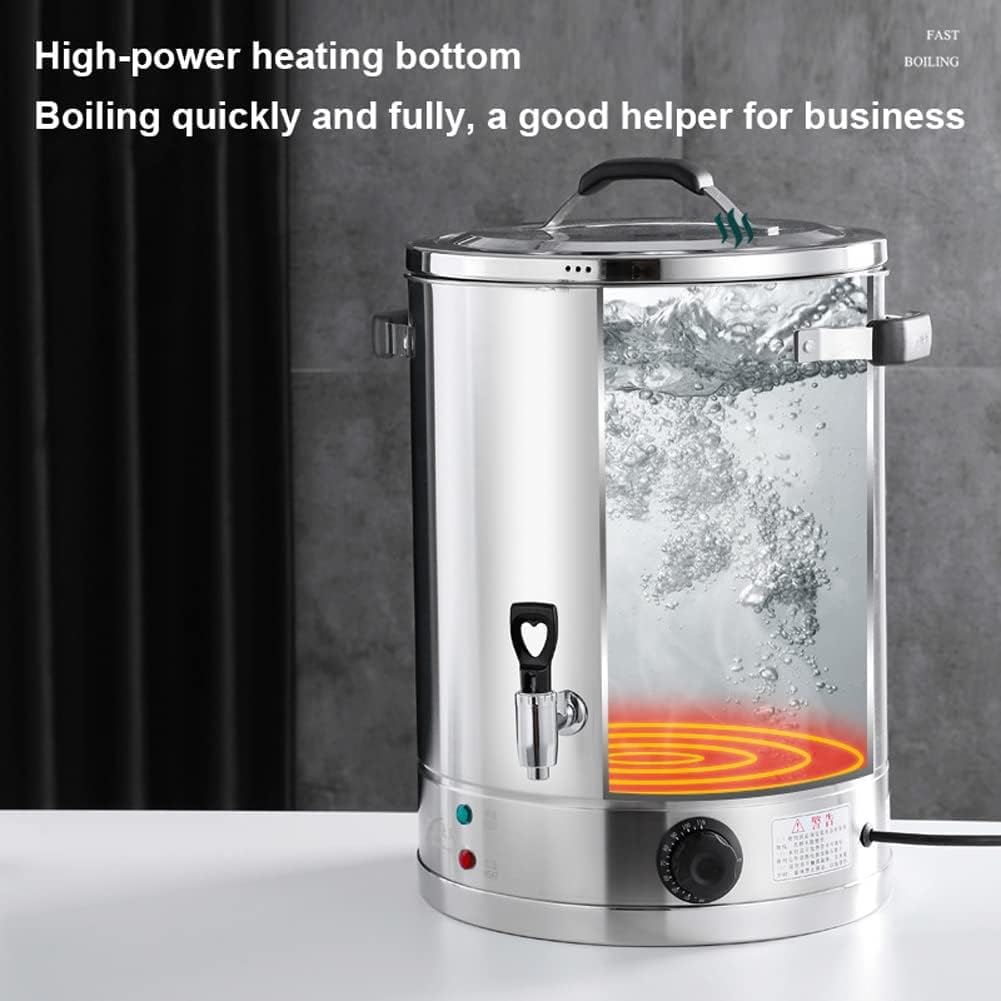 Stainless Steel Catering Urn 30-60L, High-Efficiency Hot Water Boiler for Home Parties, Ideal for Milk Tea & Beverages, Durable Commercial Hot Water Dispenser