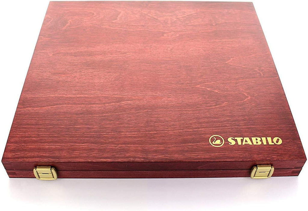 STABILO - CarbOthello - Chalk-Pastel Pencil - Wooden Box of 60 - Assorted colors with Sharpener, Kneaded Eraser and Blending Stump