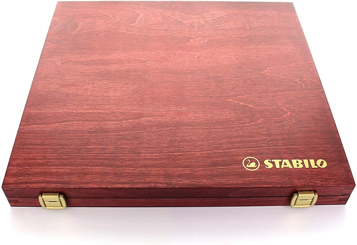STABILO - CarbOthello - Chalk-Pastel Pencil - Wooden Box of 60 - Assorted colors with Sharpener, Kneaded Eraser and Blending Stump