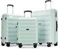 GinzaTravel PP material 3-piece expandable luggage sets with Spinner Wheels， Suitcase with TSA Lock，Large Luggage for Family Travel carry on 20/24/28，Azure water color