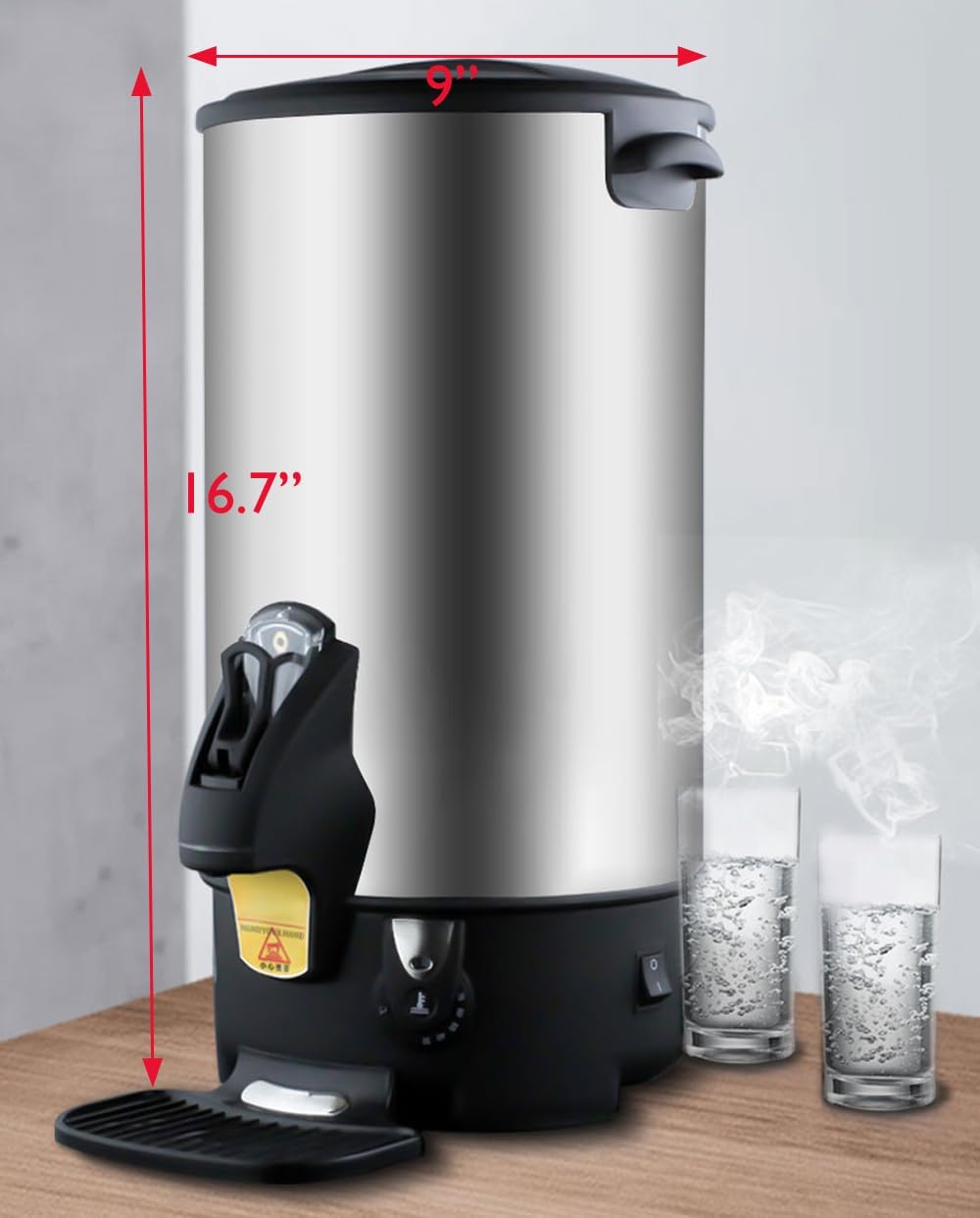 110V Stainless Steel Large Capacity Hot Water Dispenser Commercial Electric Water Boiler Office Kitchen Electric Kettle 6L