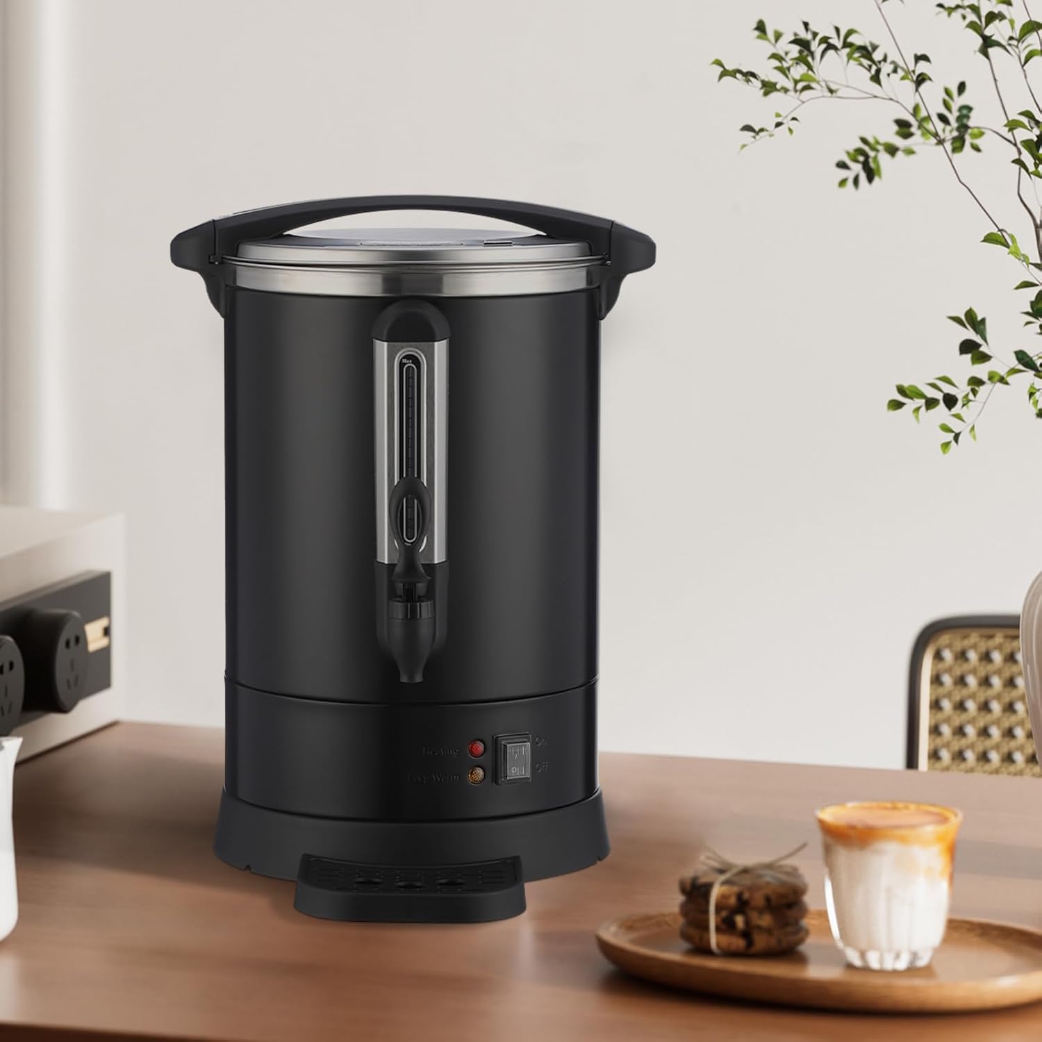 ‌Electric Hot Water Urn 80-Cup 12L Commercial - Double Wall Hot Beverage Dispenser with Fast Brew, Easy-Clean Stainless Steel Design for Weddings, Parties, Restaurants, Buffets