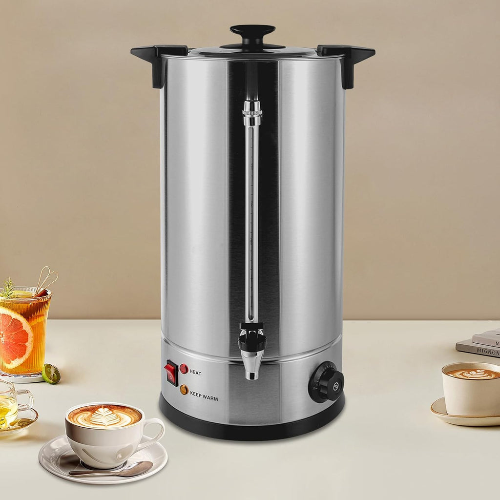 Percolator Coffee Pot Electric, 25L Commercial Coffee Urn with Anti-Scalding Handle and Filter Automatic Coffee Brewing Hot Water Urn for Party Office Wedding